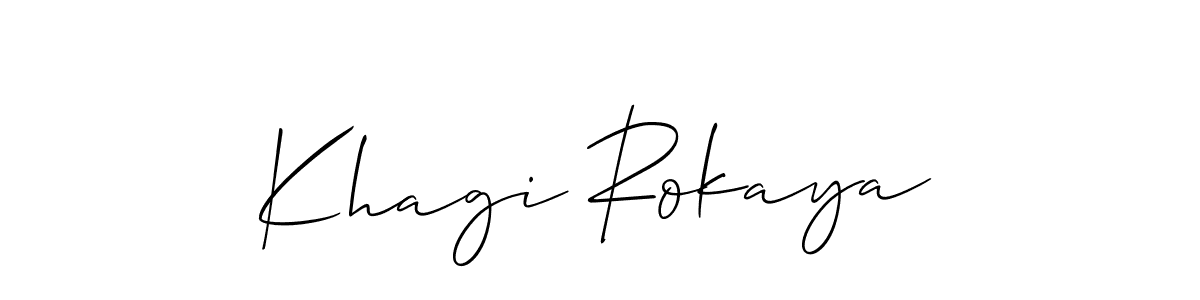 How to make Khagi Rokaya signature? Allison_Script is a professional autograph style. Create handwritten signature for Khagi Rokaya name. Khagi Rokaya signature style 2 images and pictures png