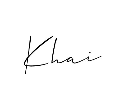 Create a beautiful signature design for name Khai. With this signature (Allison_Script) fonts, you can make a handwritten signature for free. Khai signature style 2 images and pictures png