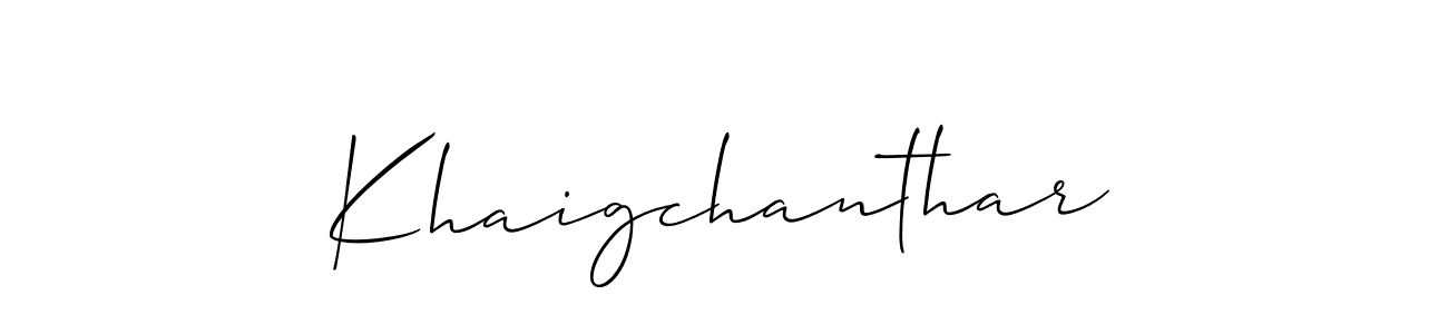 Make a beautiful signature design for name Khaigchanthar. With this signature (Allison_Script) style, you can create a handwritten signature for free. Khaigchanthar signature style 2 images and pictures png