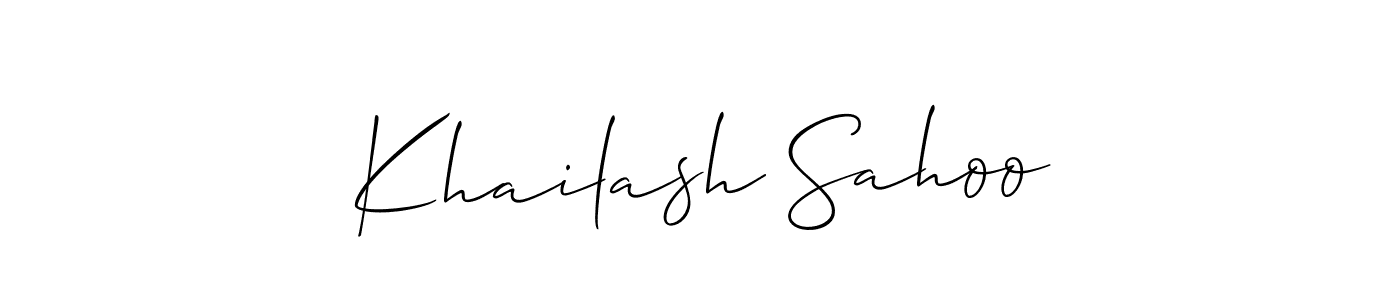How to make Khailash Sahoo signature? Allison_Script is a professional autograph style. Create handwritten signature for Khailash Sahoo name. Khailash Sahoo signature style 2 images and pictures png