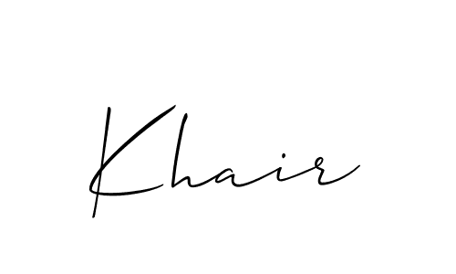 Khair stylish signature style. Best Handwritten Sign (Allison_Script) for my name. Handwritten Signature Collection Ideas for my name Khair. Khair signature style 2 images and pictures png