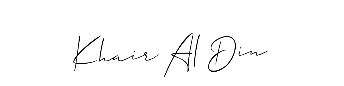 Create a beautiful signature design for name Khair Al Din. With this signature (Allison_Script) fonts, you can make a handwritten signature for free. Khair Al Din signature style 2 images and pictures png