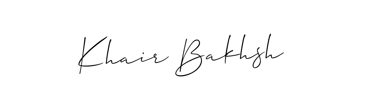 Khair Bakhsh stylish signature style. Best Handwritten Sign (Allison_Script) for my name. Handwritten Signature Collection Ideas for my name Khair Bakhsh. Khair Bakhsh signature style 2 images and pictures png