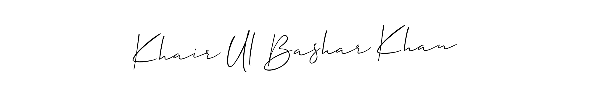 if you are searching for the best signature style for your name Khair Ul Bashar Khan. so please give up your signature search. here we have designed multiple signature styles  using Allison_Script. Khair Ul Bashar Khan signature style 2 images and pictures png