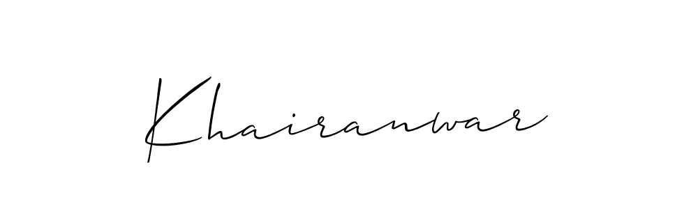 Use a signature maker to create a handwritten signature online. With this signature software, you can design (Allison_Script) your own signature for name Khairanwar. Khairanwar signature style 2 images and pictures png