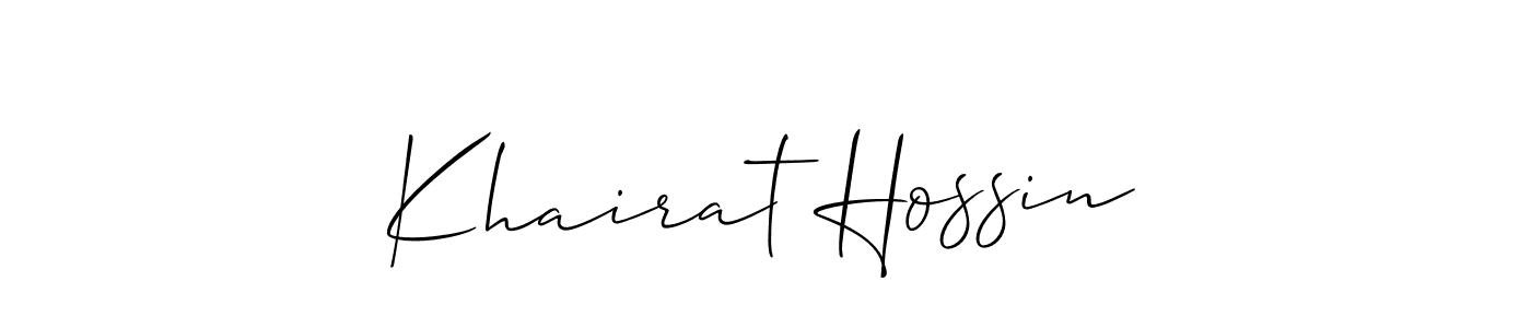Design your own signature with our free online signature maker. With this signature software, you can create a handwritten (Allison_Script) signature for name Khairat Hossin. Khairat Hossin signature style 2 images and pictures png