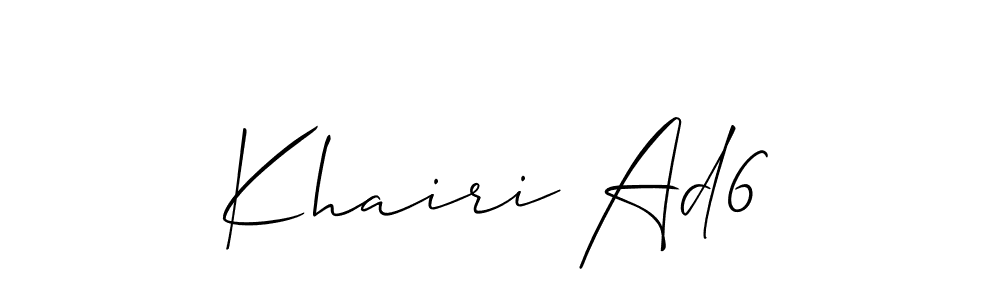 How to make Khairi Ad6 signature? Allison_Script is a professional autograph style. Create handwritten signature for Khairi Ad6 name. Khairi Ad6 signature style 2 images and pictures png