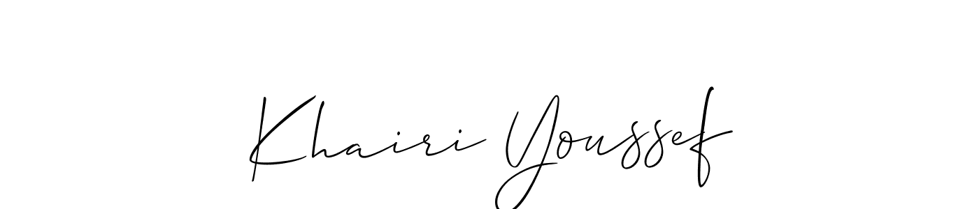 How to make Khairi Youssef name signature. Use Allison_Script style for creating short signs online. This is the latest handwritten sign. Khairi Youssef signature style 2 images and pictures png