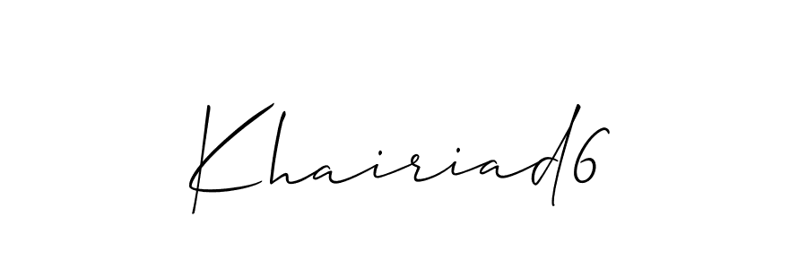 Use a signature maker to create a handwritten signature online. With this signature software, you can design (Allison_Script) your own signature for name Khairiad6. Khairiad6 signature style 2 images and pictures png