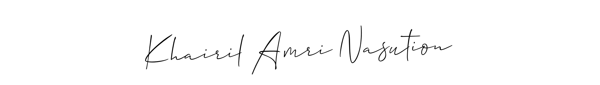 Also You can easily find your signature by using the search form. We will create Khairil Amri Nasution name handwritten signature images for you free of cost using Allison_Script sign style. Khairil Amri Nasution signature style 2 images and pictures png