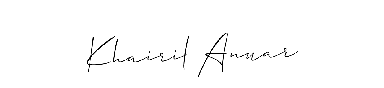 Similarly Allison_Script is the best handwritten signature design. Signature creator online .You can use it as an online autograph creator for name Khairil Anuar. Khairil Anuar signature style 2 images and pictures png