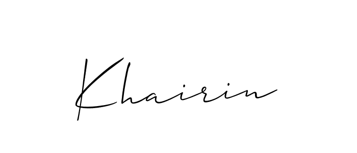 Khairin stylish signature style. Best Handwritten Sign (Allison_Script) for my name. Handwritten Signature Collection Ideas for my name Khairin. Khairin signature style 2 images and pictures png