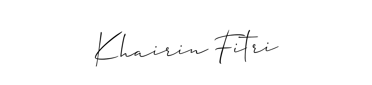Make a beautiful signature design for name Khairin Fitri. With this signature (Allison_Script) style, you can create a handwritten signature for free. Khairin Fitri signature style 2 images and pictures png