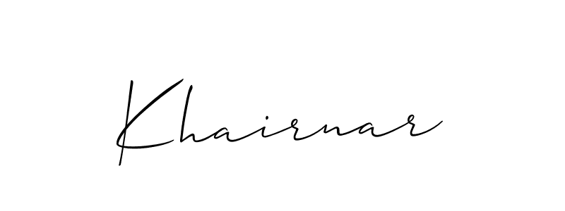 You should practise on your own different ways (Allison_Script) to write your name (Khairnar) in signature. don't let someone else do it for you. Khairnar signature style 2 images and pictures png