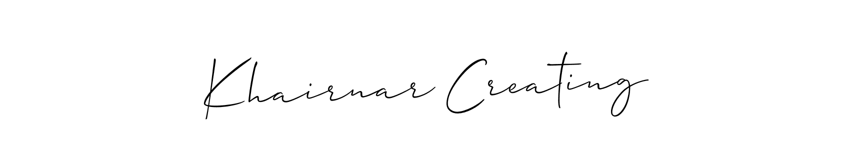 Design your own signature with our free online signature maker. With this signature software, you can create a handwritten (Allison_Script) signature for name Khairnar Creating. Khairnar Creating signature style 2 images and pictures png