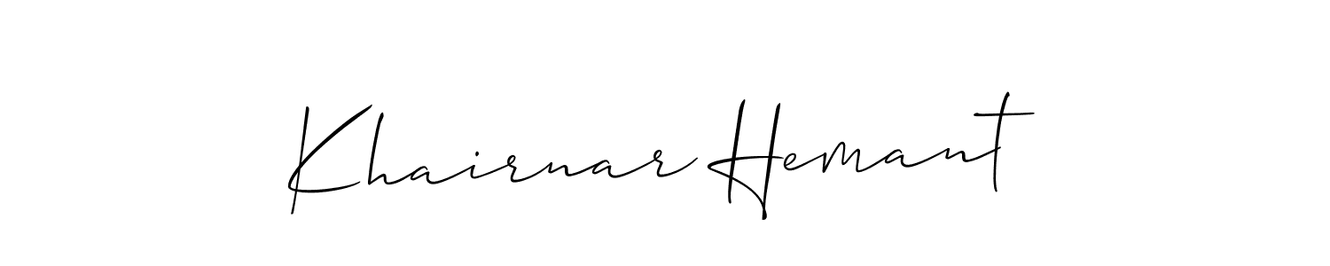 Design your own signature with our free online signature maker. With this signature software, you can create a handwritten (Allison_Script) signature for name Khairnar Hemant. Khairnar Hemant signature style 2 images and pictures png