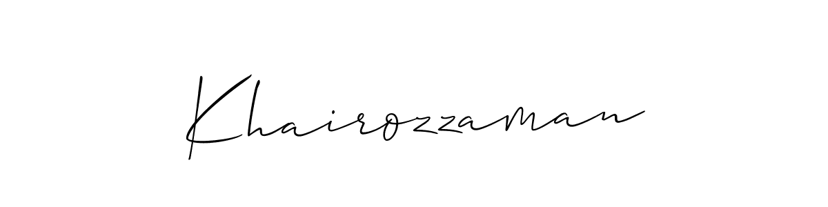 Use a signature maker to create a handwritten signature online. With this signature software, you can design (Allison_Script) your own signature for name Khairozzaman. Khairozzaman signature style 2 images and pictures png