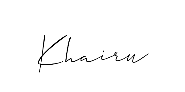 Make a beautiful signature design for name Khairu. With this signature (Allison_Script) style, you can create a handwritten signature for free. Khairu signature style 2 images and pictures png