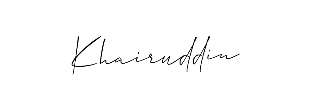 How to make Khairuddin signature? Allison_Script is a professional autograph style. Create handwritten signature for Khairuddin name. Khairuddin signature style 2 images and pictures png