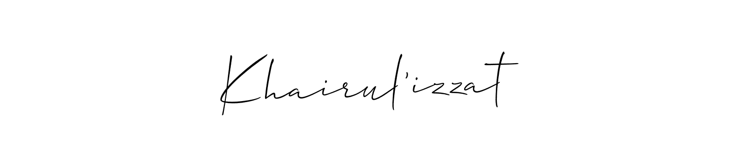 How to Draw Khairul’izzat signature style? Allison_Script is a latest design signature styles for name Khairul’izzat. Khairul’izzat signature style 2 images and pictures png