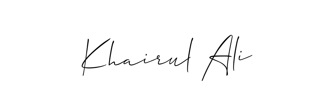 How to Draw Khairul Ali signature style? Allison_Script is a latest design signature styles for name Khairul Ali. Khairul Ali signature style 2 images and pictures png