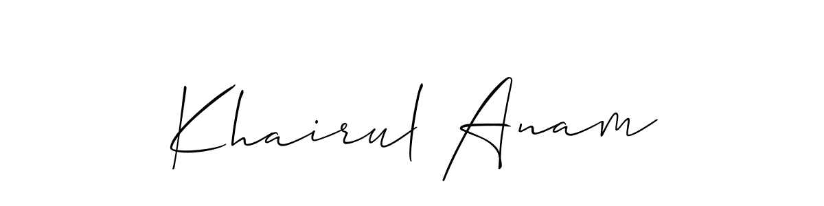 Make a beautiful signature design for name Khairul Anam. With this signature (Allison_Script) style, you can create a handwritten signature for free. Khairul Anam signature style 2 images and pictures png