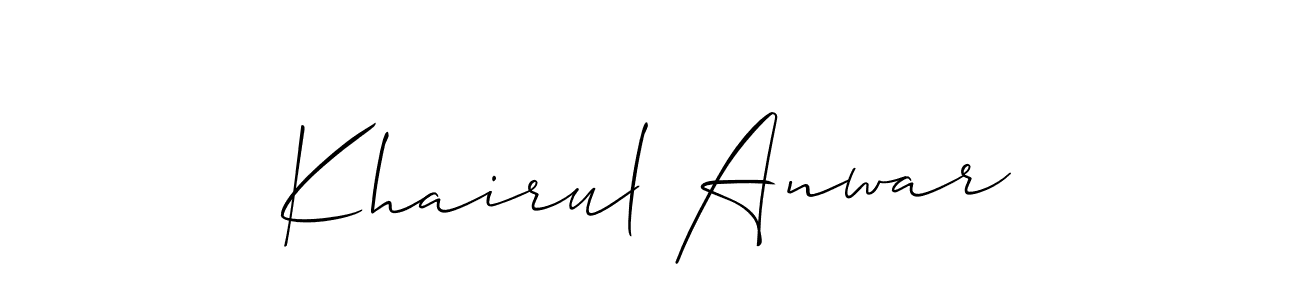 You should practise on your own different ways (Allison_Script) to write your name (Khairul Anwar) in signature. don't let someone else do it for you. Khairul Anwar signature style 2 images and pictures png