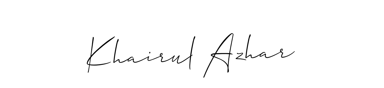 You should practise on your own different ways (Allison_Script) to write your name (Khairul Azhar) in signature. don't let someone else do it for you. Khairul Azhar signature style 2 images and pictures png