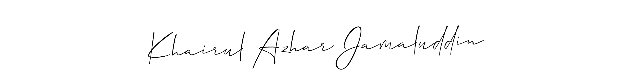 How to make Khairul Azhar Jamaluddin signature? Allison_Script is a professional autograph style. Create handwritten signature for Khairul Azhar Jamaluddin name. Khairul Azhar Jamaluddin signature style 2 images and pictures png