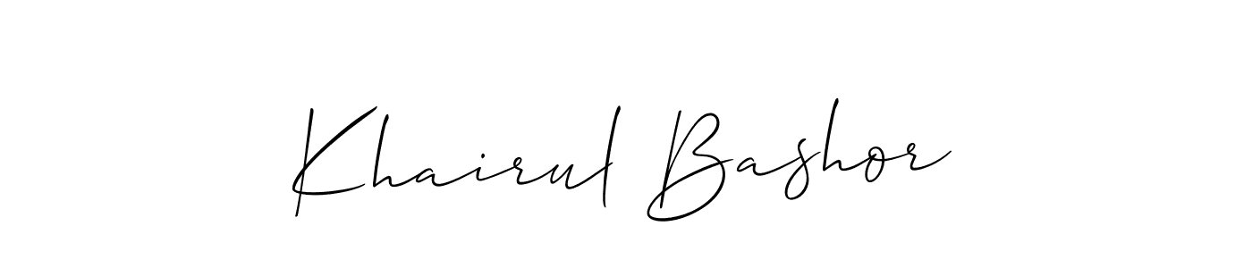 How to Draw Khairul Bashor signature style? Allison_Script is a latest design signature styles for name Khairul Bashor. Khairul Bashor signature style 2 images and pictures png
