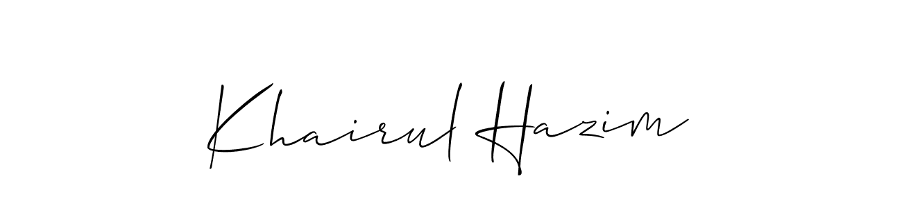 Design your own signature with our free online signature maker. With this signature software, you can create a handwritten (Allison_Script) signature for name Khairul Hazim. Khairul Hazim signature style 2 images and pictures png