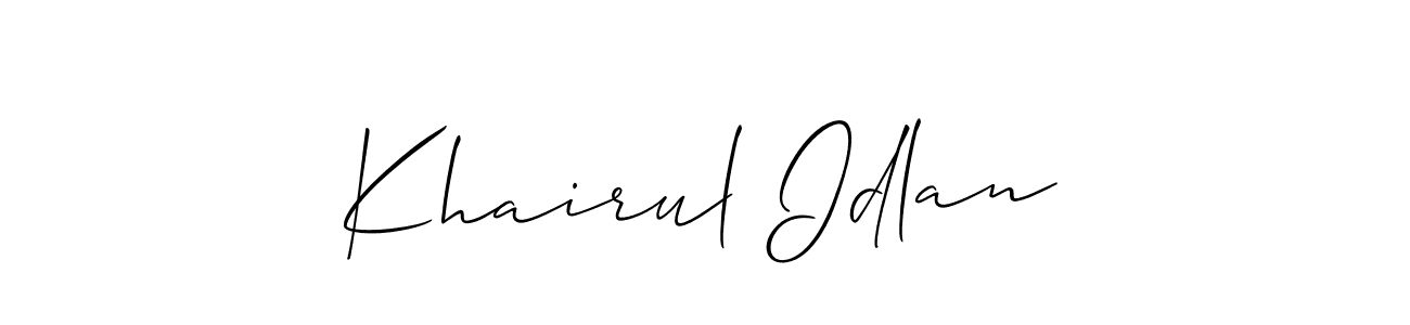 How to Draw Khairul Idlan signature style? Allison_Script is a latest design signature styles for name Khairul Idlan. Khairul Idlan signature style 2 images and pictures png