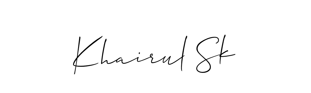 How to make Khairul Sk signature? Allison_Script is a professional autograph style. Create handwritten signature for Khairul Sk name. Khairul Sk signature style 2 images and pictures png