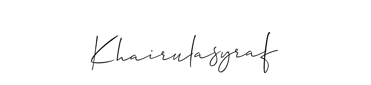 The best way (Allison_Script) to make a short signature is to pick only two or three words in your name. The name Khairulasyraf include a total of six letters. For converting this name. Khairulasyraf signature style 2 images and pictures png