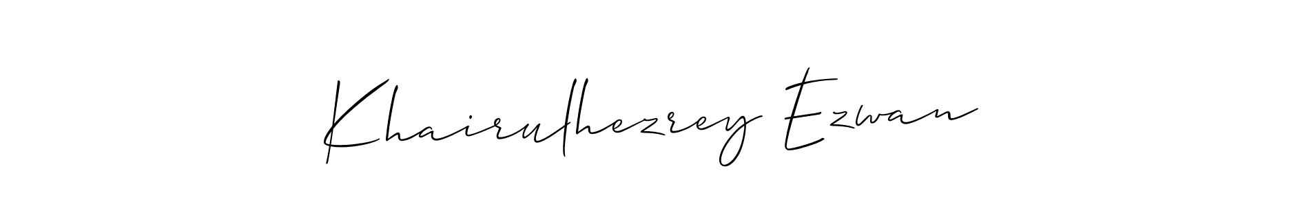 Use a signature maker to create a handwritten signature online. With this signature software, you can design (Allison_Script) your own signature for name Khairulhezrey Ezwan. Khairulhezrey Ezwan signature style 2 images and pictures png