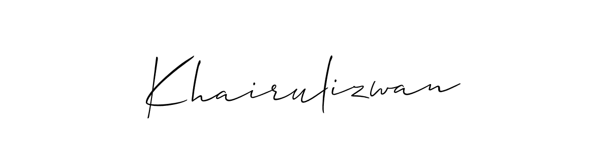 How to make Khairulizwan signature? Allison_Script is a professional autograph style. Create handwritten signature for Khairulizwan name. Khairulizwan signature style 2 images and pictures png