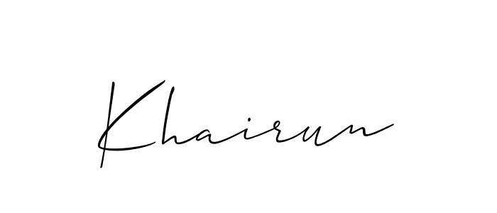 Check out images of Autograph of Khairun name. Actor Khairun Signature Style. Allison_Script is a professional sign style online. Khairun signature style 2 images and pictures png