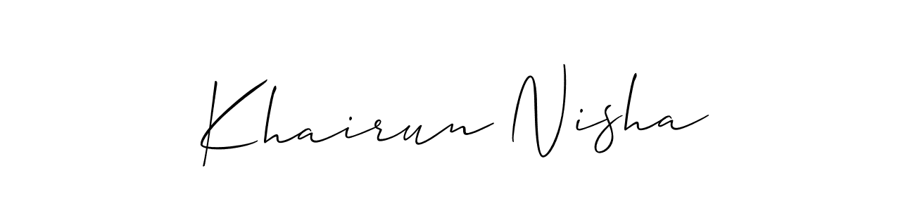 How to make Khairun Nisha signature? Allison_Script is a professional autograph style. Create handwritten signature for Khairun Nisha name. Khairun Nisha signature style 2 images and pictures png