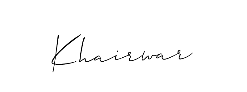 Also You can easily find your signature by using the search form. We will create Khairwar name handwritten signature images for you free of cost using Allison_Script sign style. Khairwar signature style 2 images and pictures png
