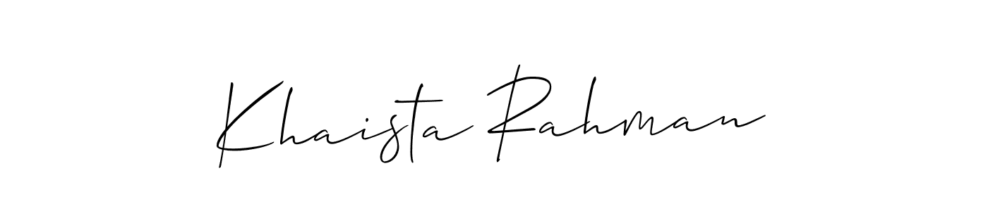 How to make Khaista Rahman signature? Allison_Script is a professional autograph style. Create handwritten signature for Khaista Rahman name. Khaista Rahman signature style 2 images and pictures png