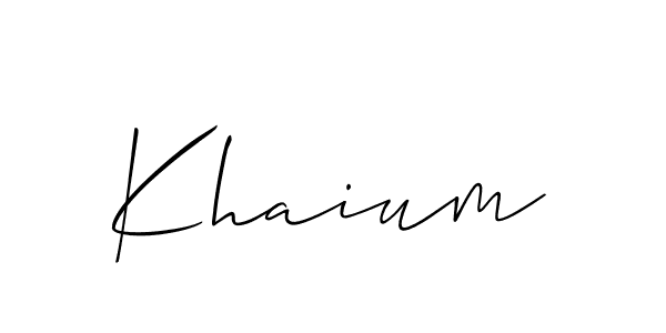 Create a beautiful signature design for name Khaium. With this signature (Allison_Script) fonts, you can make a handwritten signature for free. Khaium signature style 2 images and pictures png