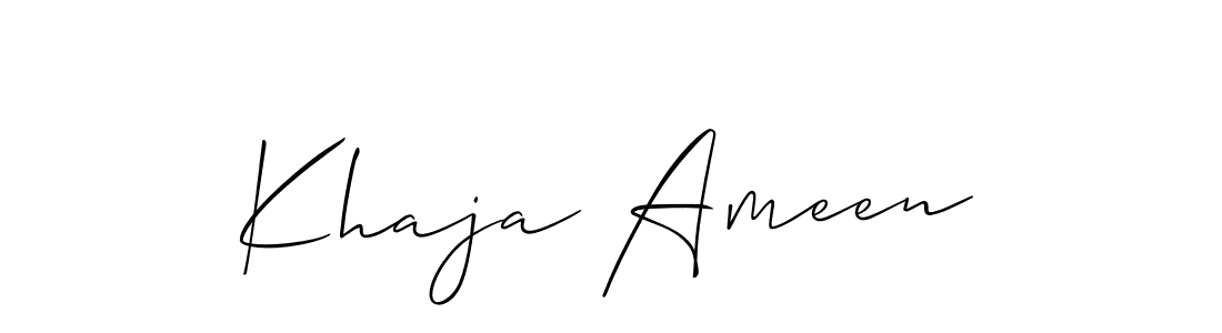 Khaja Ameen stylish signature style. Best Handwritten Sign (Allison_Script) for my name. Handwritten Signature Collection Ideas for my name Khaja Ameen. Khaja Ameen signature style 2 images and pictures png