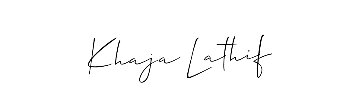 The best way (Allison_Script) to make a short signature is to pick only two or three words in your name. The name Khaja Lathif include a total of six letters. For converting this name. Khaja Lathif signature style 2 images and pictures png