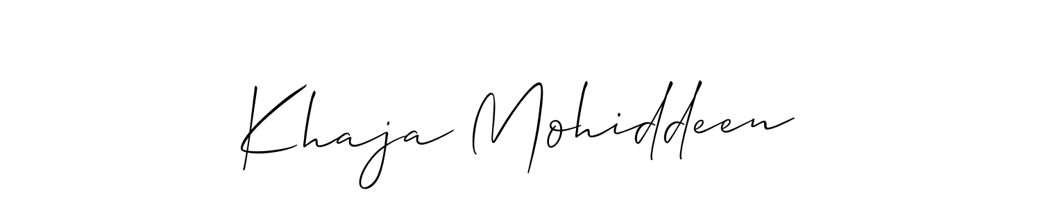 Make a beautiful signature design for name Khaja Mohiddeen. With this signature (Allison_Script) style, you can create a handwritten signature for free. Khaja Mohiddeen signature style 2 images and pictures png