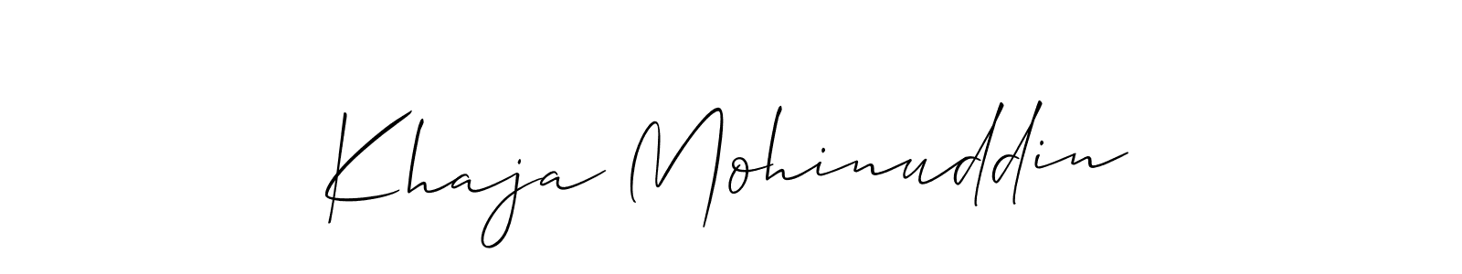 Design your own signature with our free online signature maker. With this signature software, you can create a handwritten (Allison_Script) signature for name Khaja Mohinuddin. Khaja Mohinuddin signature style 2 images and pictures png