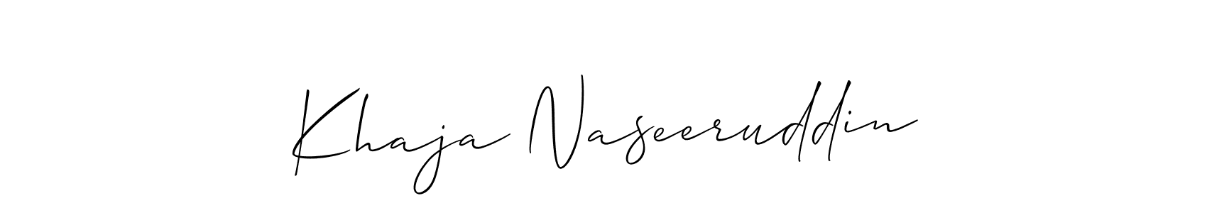 How to make Khaja Naseeruddin name signature. Use Allison_Script style for creating short signs online. This is the latest handwritten sign. Khaja Naseeruddin signature style 2 images and pictures png