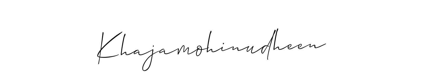 Design your own signature with our free online signature maker. With this signature software, you can create a handwritten (Allison_Script) signature for name Khajamohinudheen. Khajamohinudheen signature style 2 images and pictures png