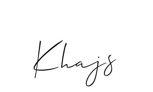 Allison_Script is a professional signature style that is perfect for those who want to add a touch of class to their signature. It is also a great choice for those who want to make their signature more unique. Get Khajs name to fancy signature for free. Khajs signature style 2 images and pictures png