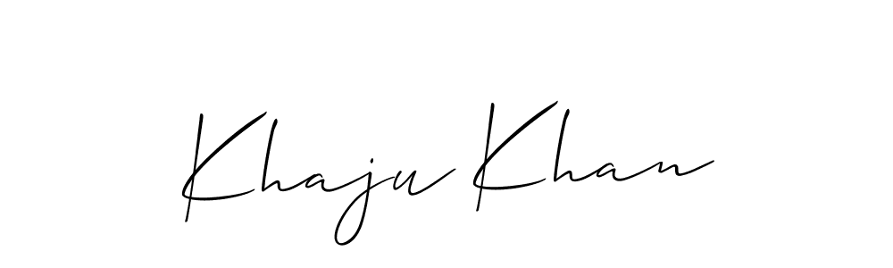 Use a signature maker to create a handwritten signature online. With this signature software, you can design (Allison_Script) your own signature for name Khaju Khan. Khaju Khan signature style 2 images and pictures png