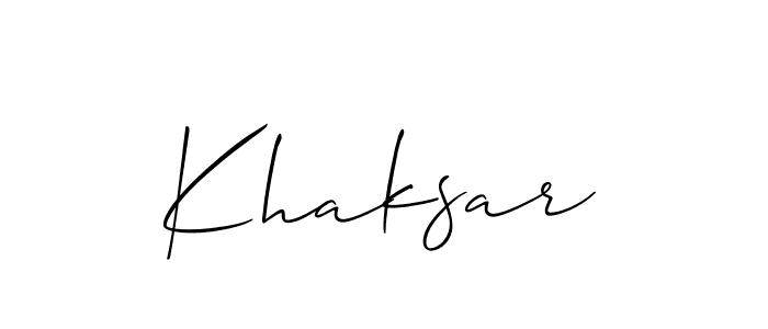 How to make Khaksar signature? Allison_Script is a professional autograph style. Create handwritten signature for Khaksar name. Khaksar signature style 2 images and pictures png